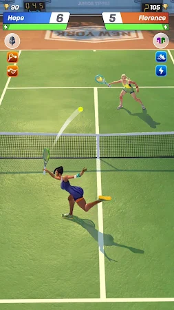 Captura de ecrã de Tennis Clash — duelo em campo
